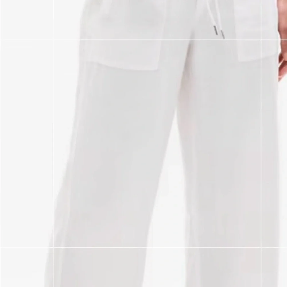 Athleta Retreat Linen High Rise Wide Leg Pant White Size Small - Never Worn - Picture 8 of 12
